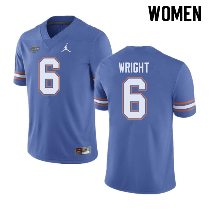 Jordan Brand Women #6 Nay'Quan Wright Florida Gators College Football Jerseys Sale-Blue - Click Image to Close